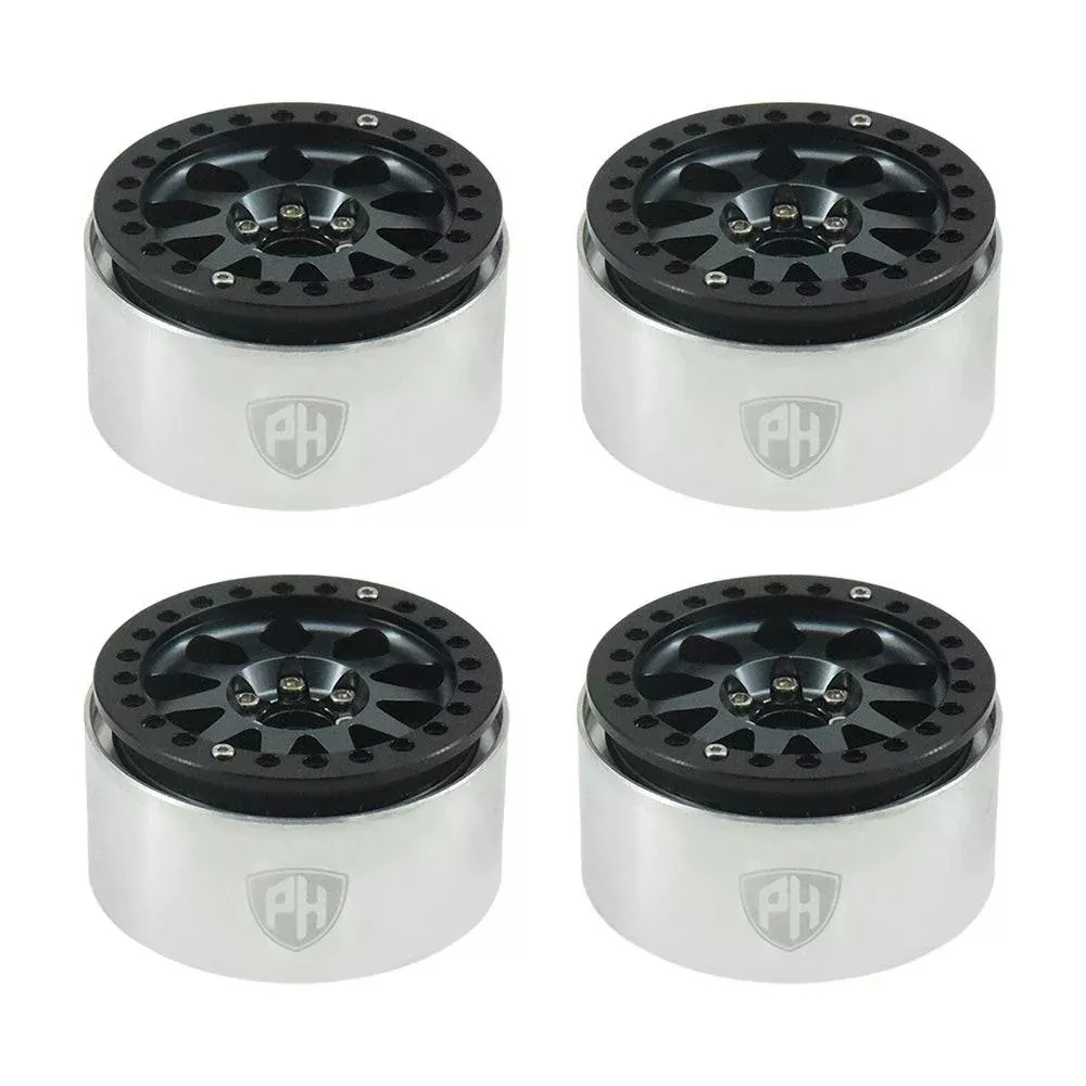 Powerhobby Aluminum 2.2" Beadlock Wheels Grey (4) 1/10 Rock Crawler