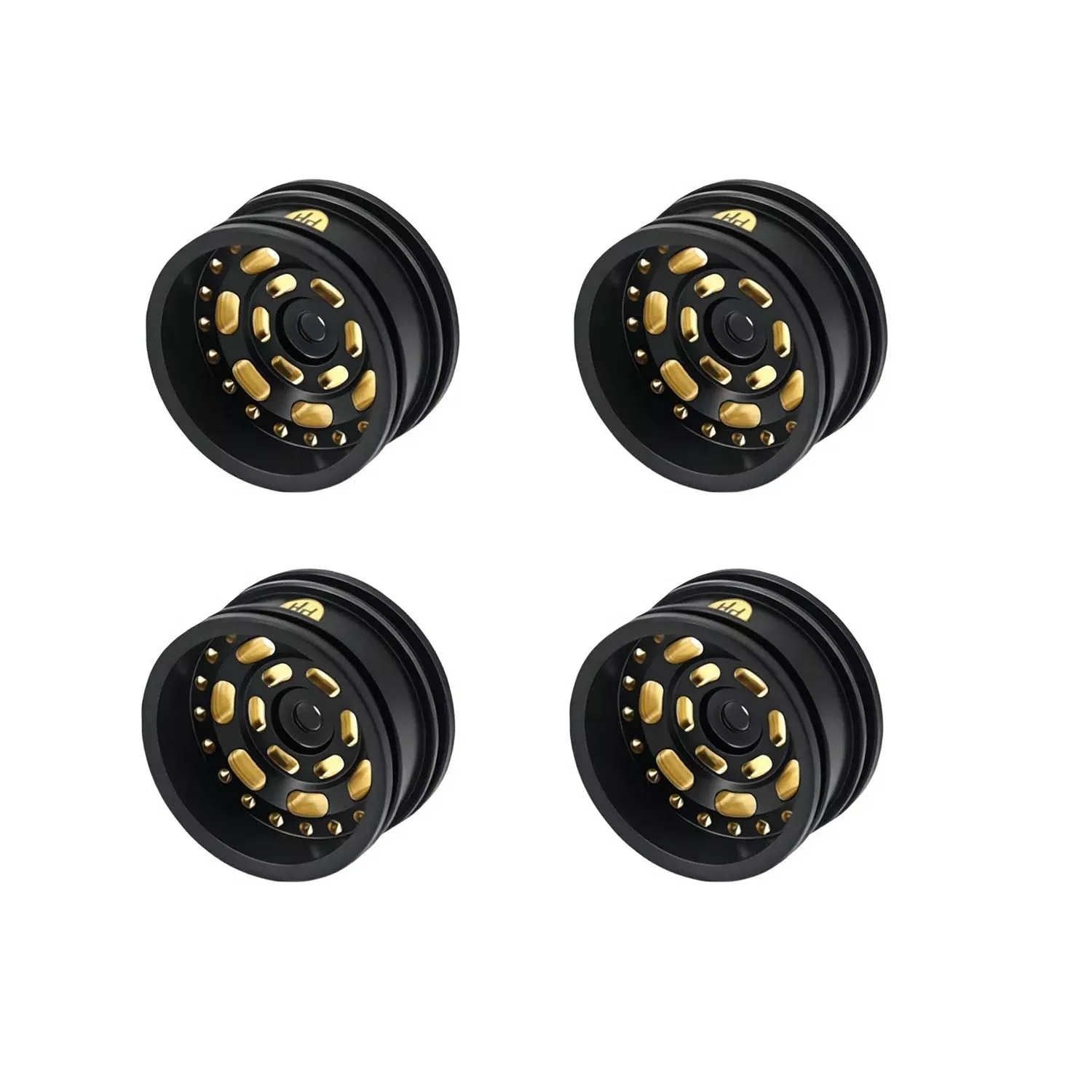 Powerhobby Brass Wheels 0.7" Offset3.6mm Black (4) Axial SCX30