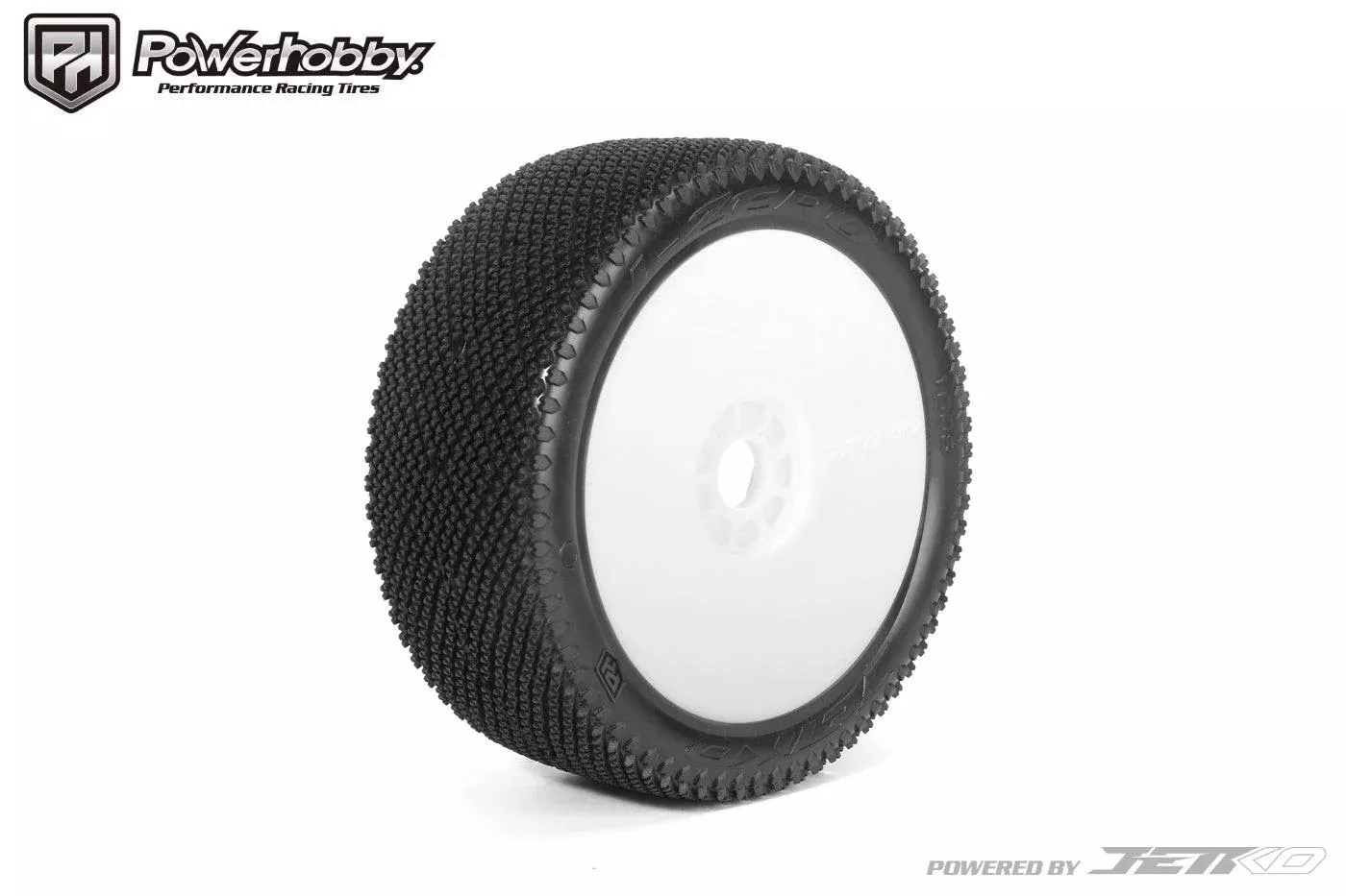 Powerhobby J-Zero 1/8 Buggy Mounted Tires White Dish Wheels (2) Ultra Soft