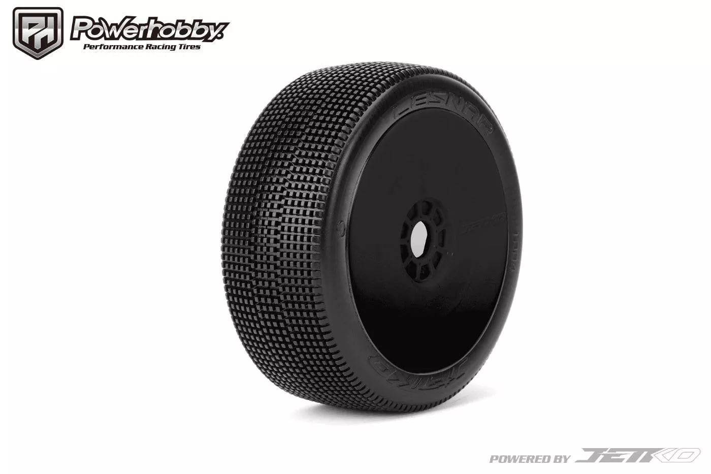 Powerhobby Lesnar 1/8 Buggy Mounted Tires Black Dish Wheels (2) Super Soft