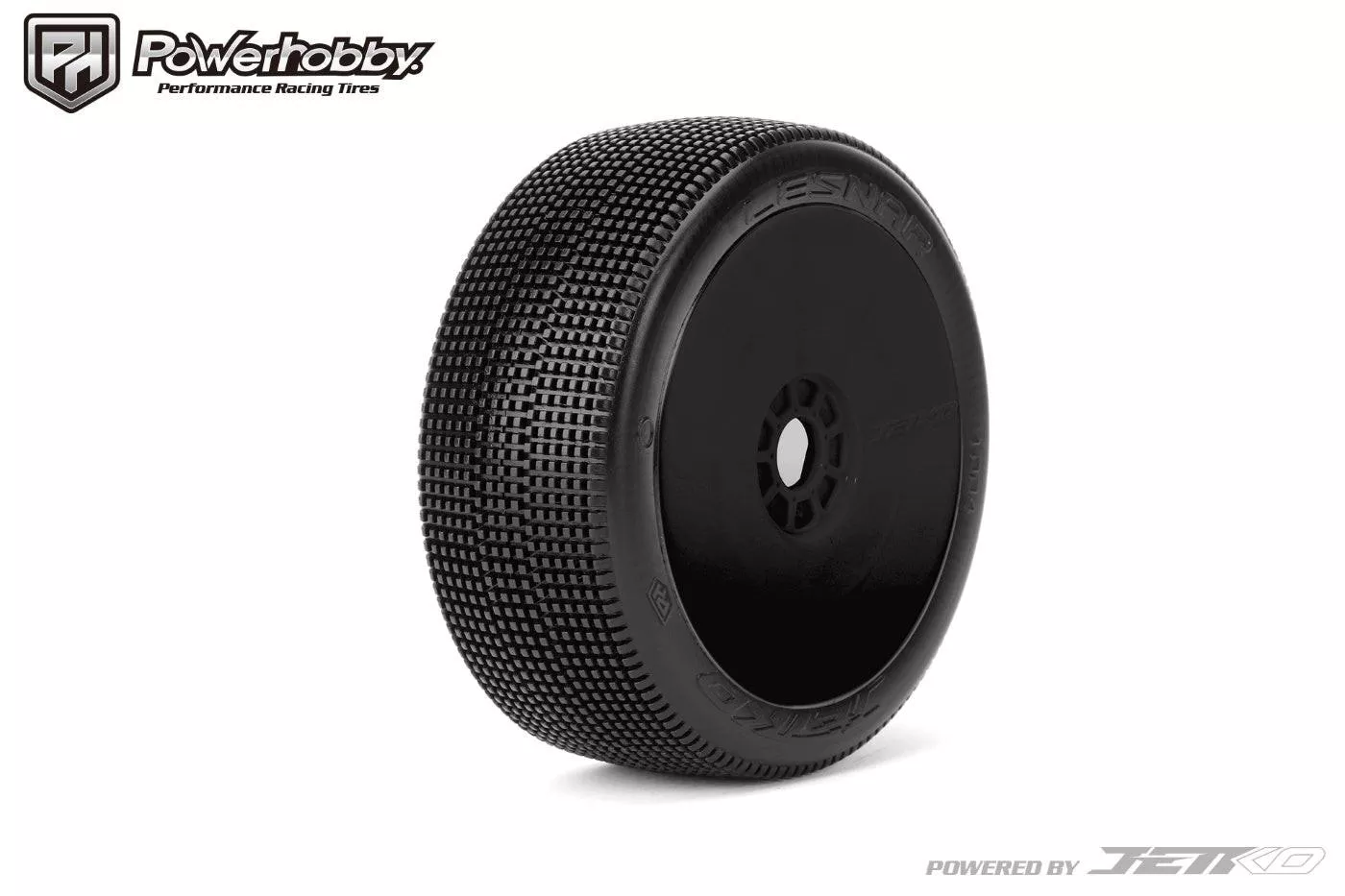 Powerhobby Lesnar 1/8 Buggy Mounted Tires Black Dish Wheels (2) Ultra Soft