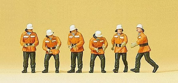 Preiser 10242 HO Scale Firemen -- In Action pkg(6)
