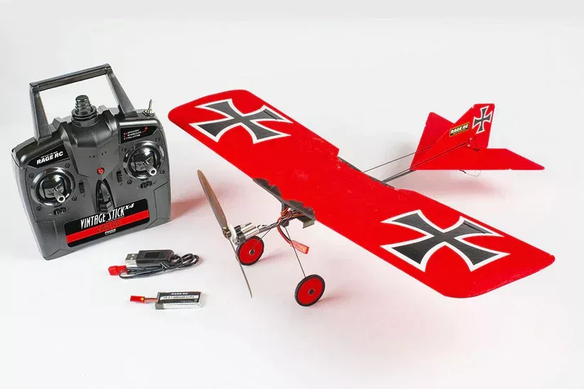 Rage R/C - Vintage Stick X4 Micro RTF Airplane with PASS (Pilot Assist Stability Software) System