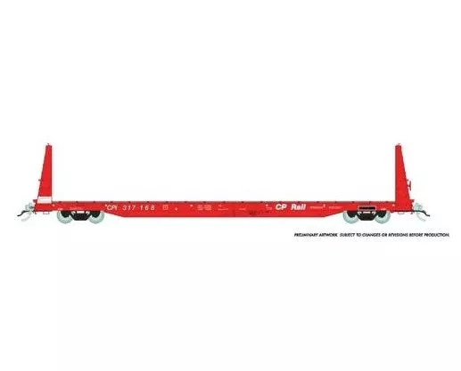 Rapido Trains 147001A HO Scale 62' Bulkhead Flatcar Canadian National (Action Red) CN # Varies