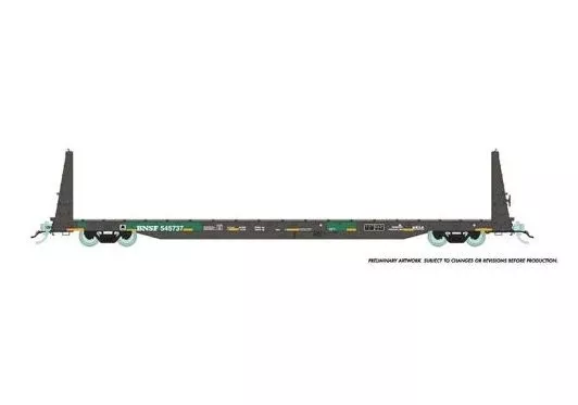 Rapido Trains 147009A HO Scale 62' Bulkhead Flatcar (Ex-BN) BNSF # Varies