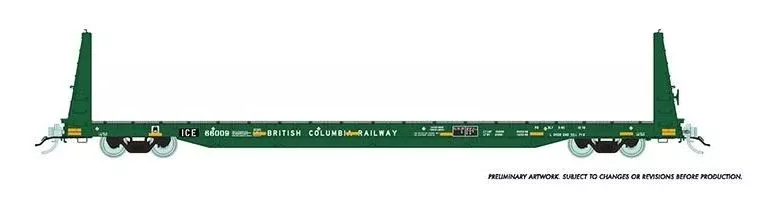 Rapido Trains 147010A HO Scale 62' Bulkhead Flatcar (Ex-BN) Iowa Chicago Eastern IC&E # Varies