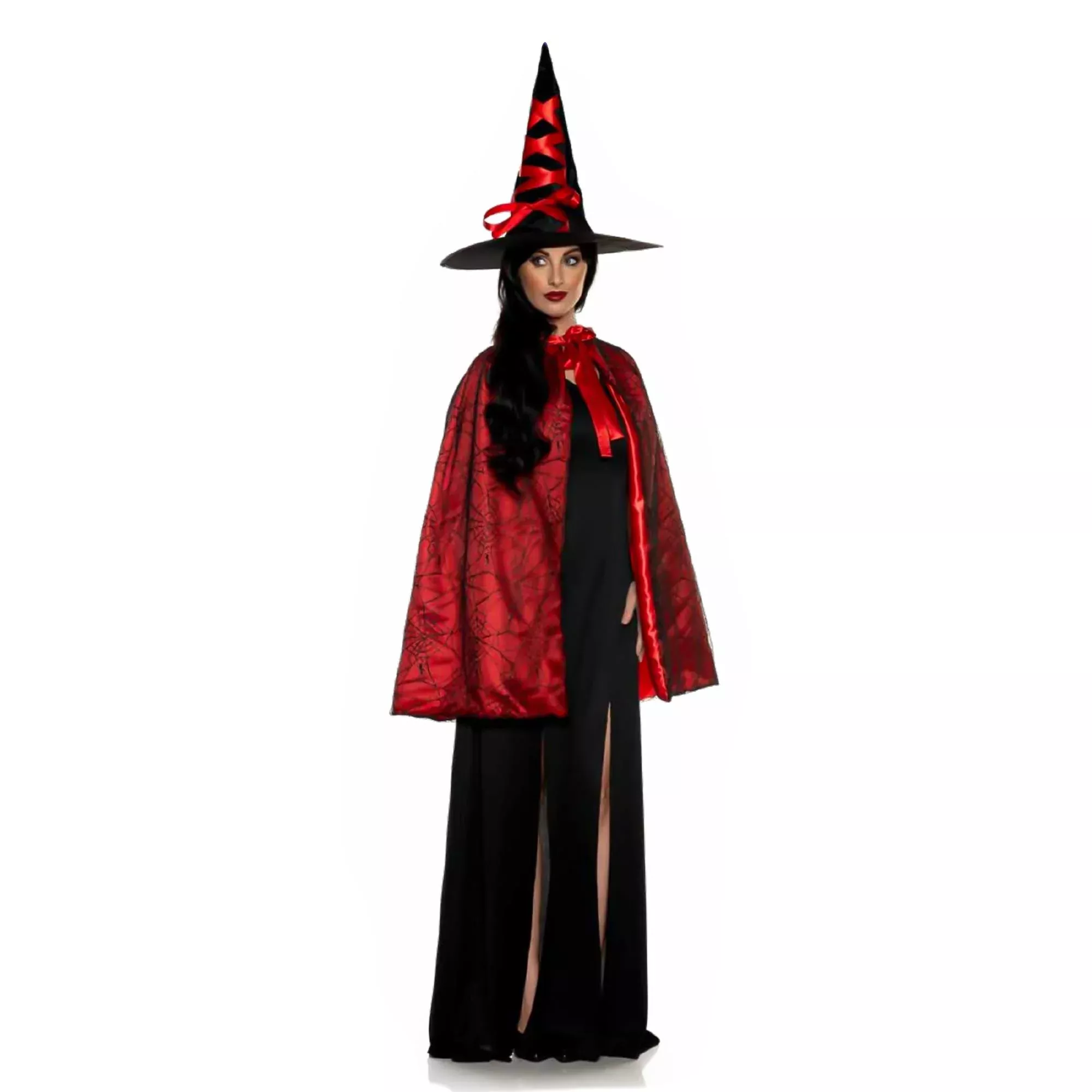 Red Witch Cape and Hat Adult Costume Set | Standard