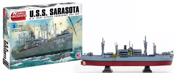 Revell Monogram 330 1/500 USS Sarasota APA204 US Navy Attack Transport Ship