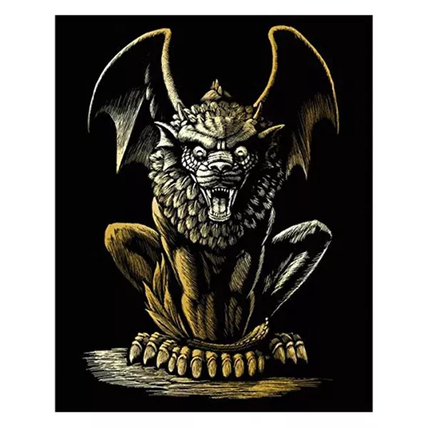 Royal Brush Gold Lion Gargoyle Engraving Art