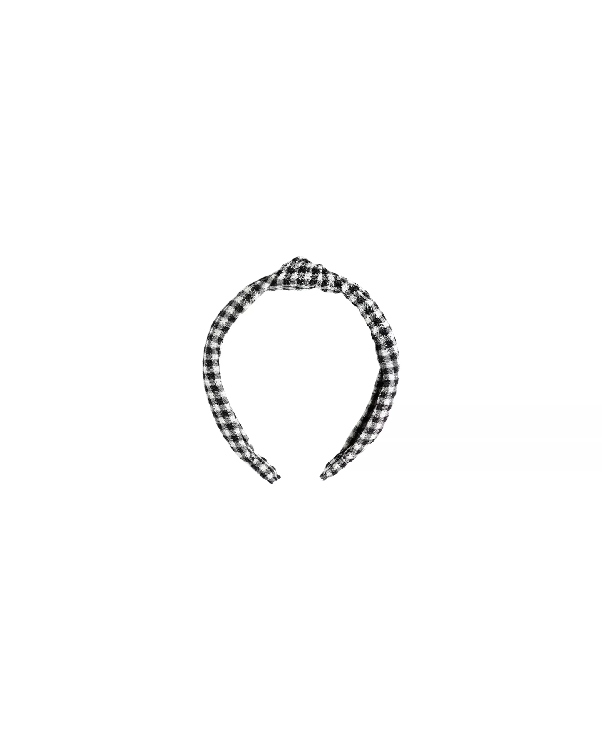 Rylee + Cru Knotted Headband – Black Gingham
