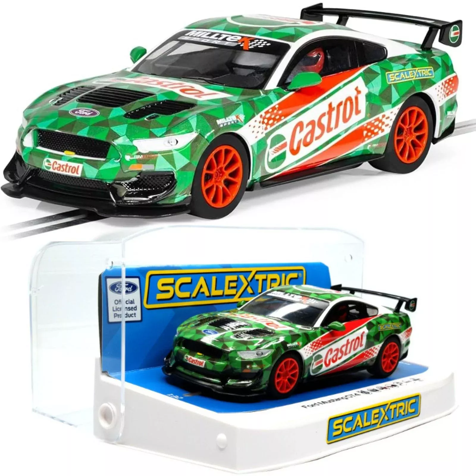 Scalextric C4327 Ford Mustang GT4 Castrol 360 Drift Car 1/32 Slot Car DPR