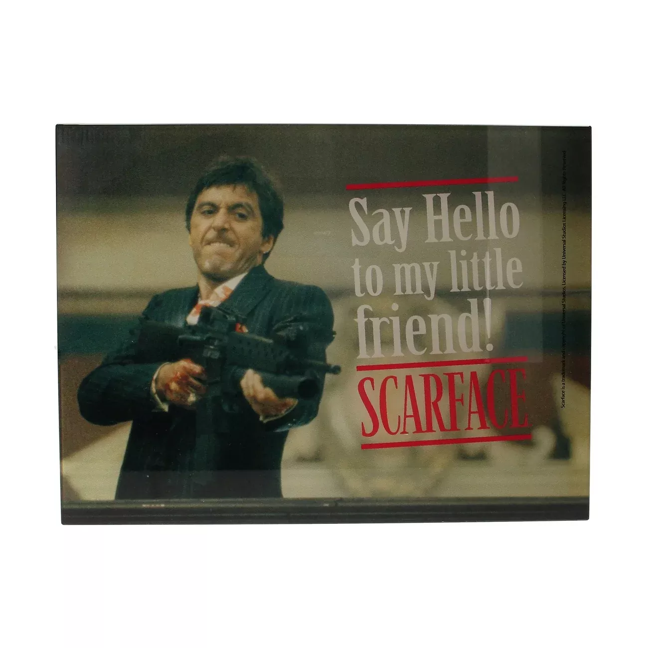 Scarface Glass Poster Say Hello 40 x 30 cm