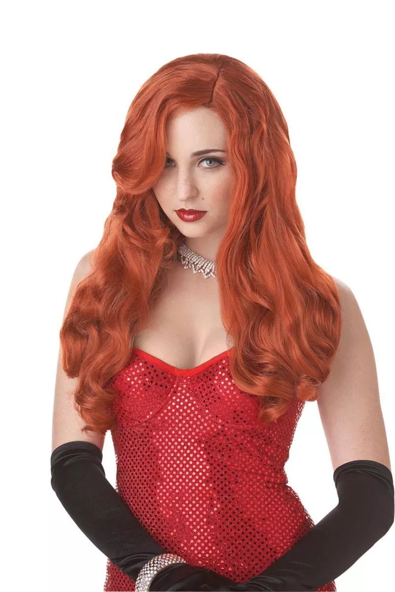 Silver Screen Sensation Red Auburn Costume Wig Adult