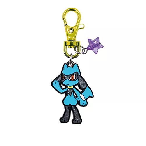 SK JAPAN Pokemon Glitter Metal Keychain Riolu