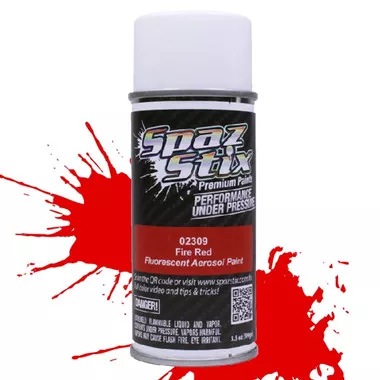 Spaz Stix Fire Red Fluorescent Aerosol Spray Paint 3.5oz Can