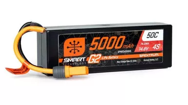 Spektrum #SPMX54S50H 5000mAh 4s 14.8V Smart G2 LiPo 50C Hard Case-IC5