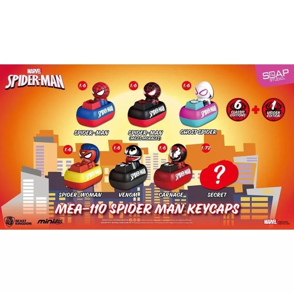Spider Man Mini Egg Attack Blind Box Figures keycaps 5cm Assortment (6)