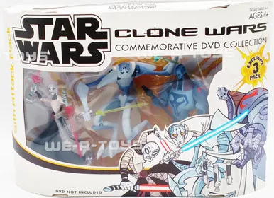 Star Wars Clone Wars Sith Attack Pack Figures Cartoon Network Hasbro 2005 NRFB