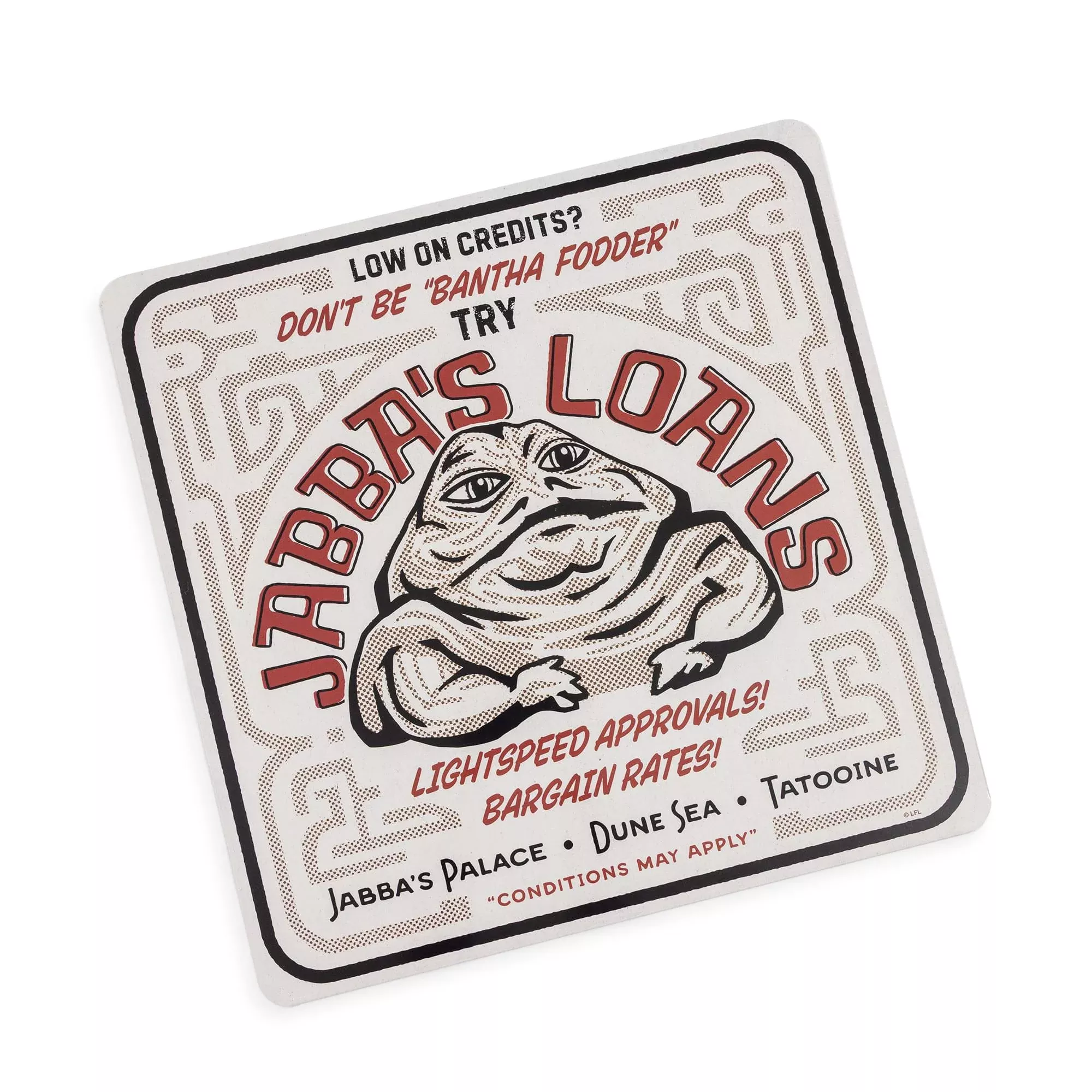 Star Wars "Jabba's Loans" Tin Sign | 20 x 20 Inches