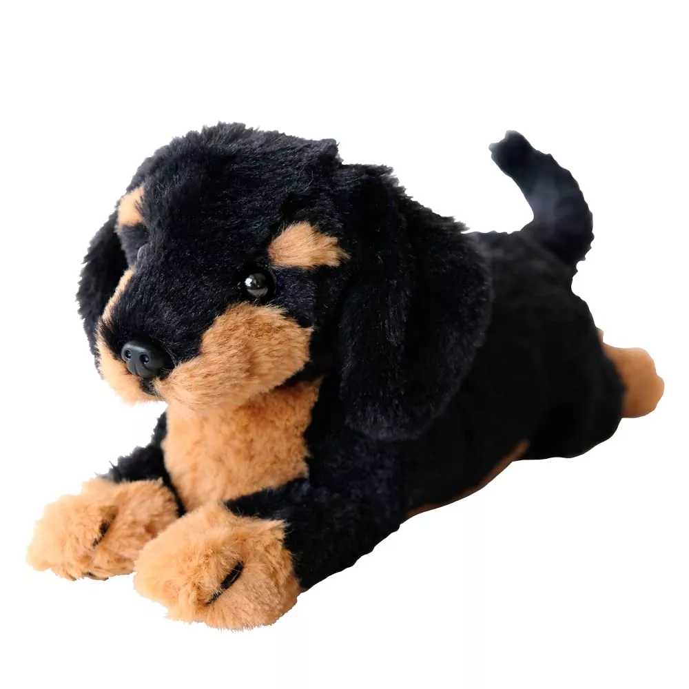 SUNLEMON Plush Doll Knee Dog Sausage Dog Black Ss