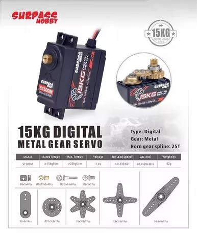 Surpass #S1500M 15KG Metal gear servo