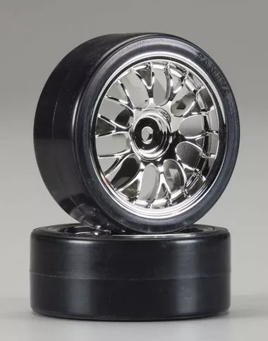 Tamiya Metal-Plated Mesh Wheel w/Drift Tire Type D 1/10 2pcs 53959