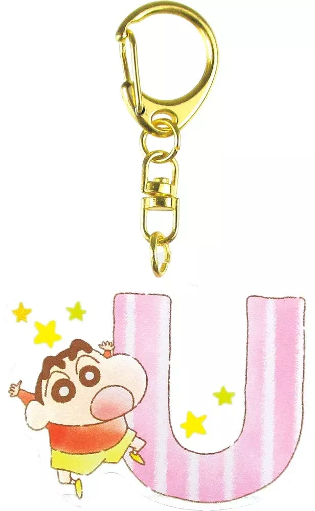 Teas Factory Keychain Initial Acrylic Crayon Shin-Chan U 5.4 × 4.4 × 0.3Cm