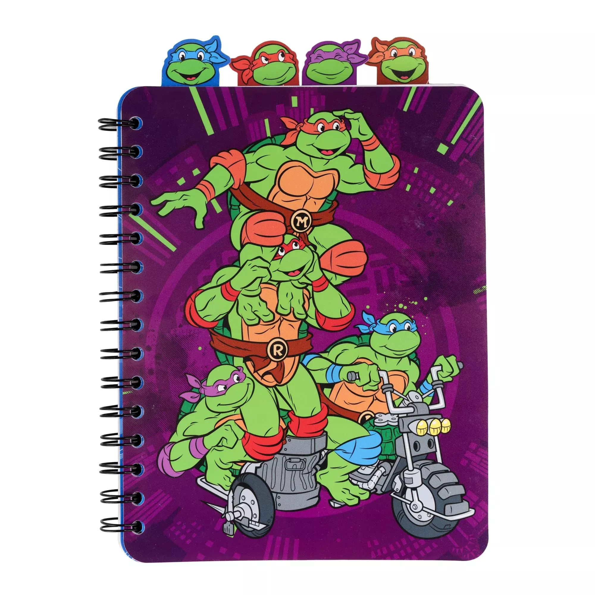 Teenage Mutant Ninja Turtles 4-Tab Spiral Notebook With 160 Dotted Sheets