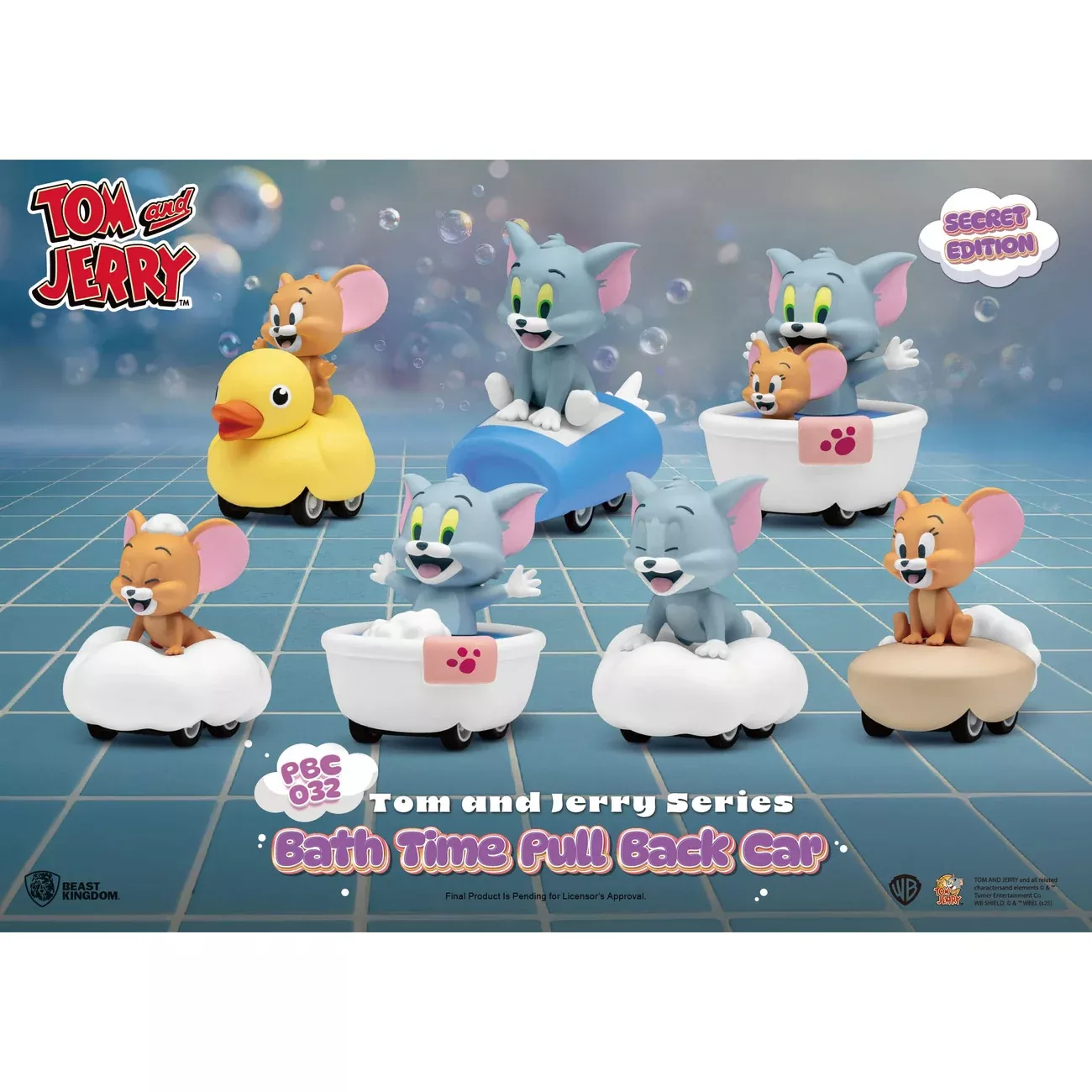 Tom & Jerry Pull Back Car Series Bath Time Blind Box 6-Pack