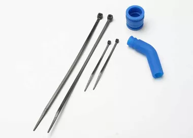 Traxxas 5245 Pipe Coupler(Blue)/Exh Deflector/Ties Revo