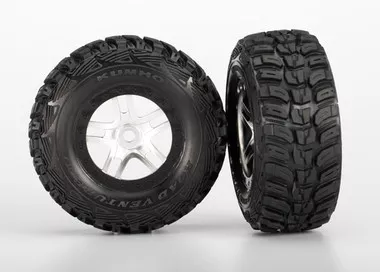 Traxxas 5976 Tire & Wheel Assembly Glued Fr/Re (2)
