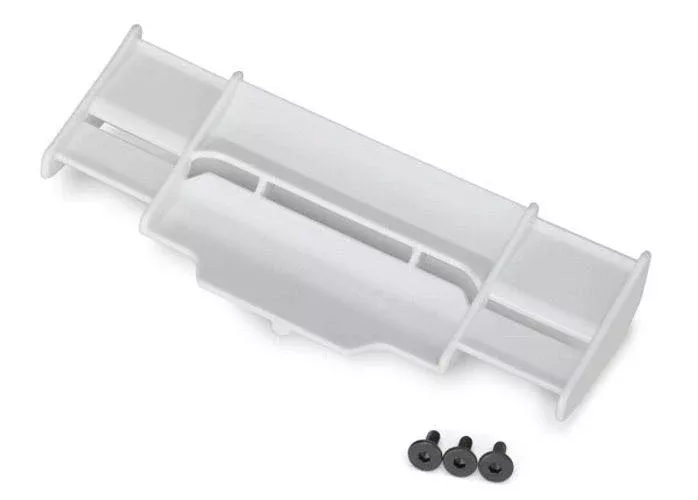 Traxxas 6721A Wing (White) /3x8 FCS (3) Rustler 4X4