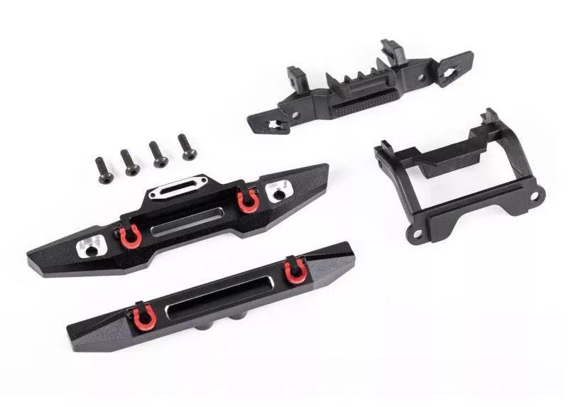 Traxxas 9734X - Bumper, front (1), rear (1), aluminum (black-anodized) Defender