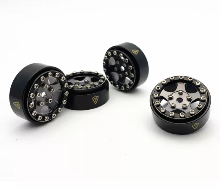 Treal Hobby (X002R9NVHH) Black & Gray B Type 1.0" (22.4g Brass) Wheels for SCX24