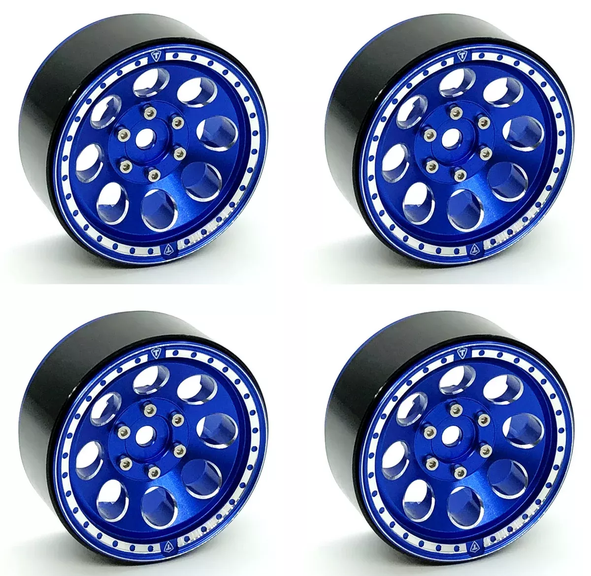 Treal Hobby (X0030D3YZX) 1.9" Blue Beadlock Wheels Type F 8 Hole