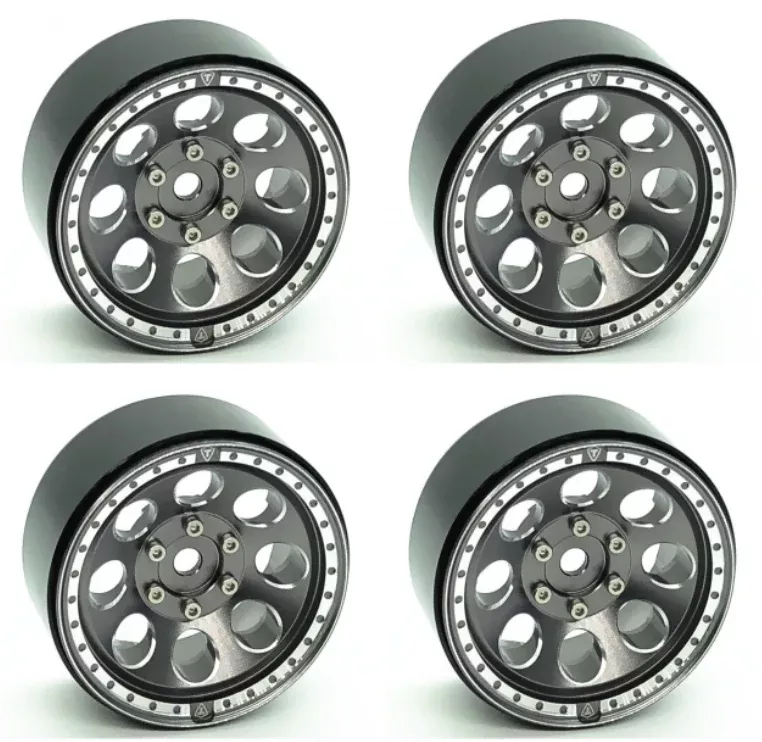 Treal Hobby (X0030DL8WJ) 1.9" Gray Beadlock Wheels Type F 8 Hole