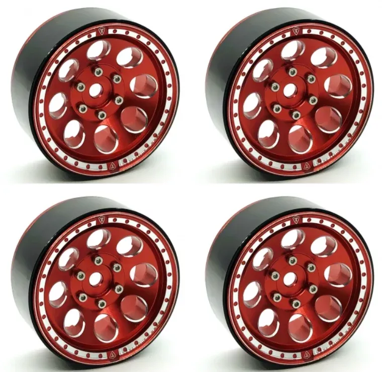 Treal Hobby (X0030DL8WT) 1.9" Red Beadlock Wheels Type F 8 Hole