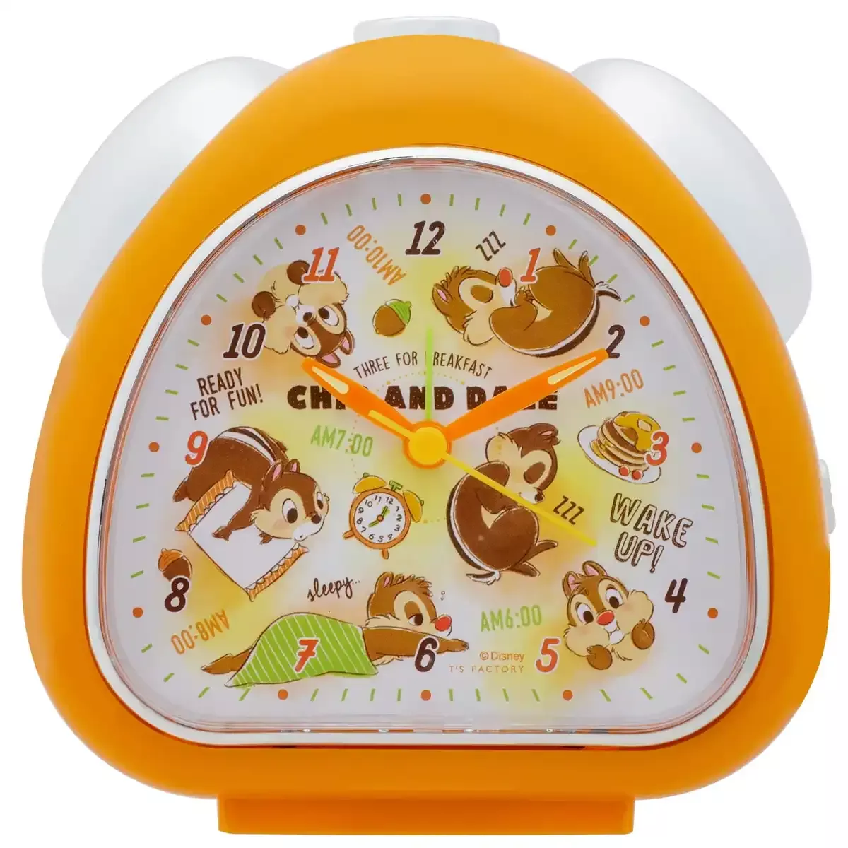 Ts Factory Alarm Clock Disney Chip Dale Rice Ball Clock Analog Quiet Continuous Second Hand Orange Dn-5520337Cd