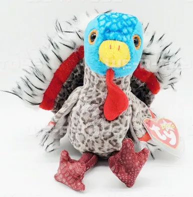 Ty Beanie Baby Lurkey the Turkey 7 inch Plush Bird 2000 New with Tag