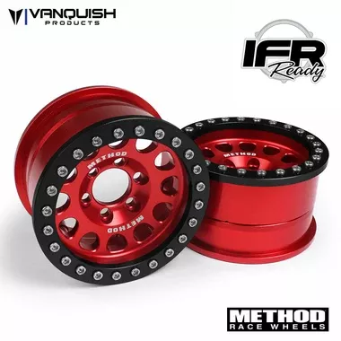 Vanquish Products VPS07918 Method 1.9 Beadlock Race Wheel 105 Red/Black Anodized Aluminum