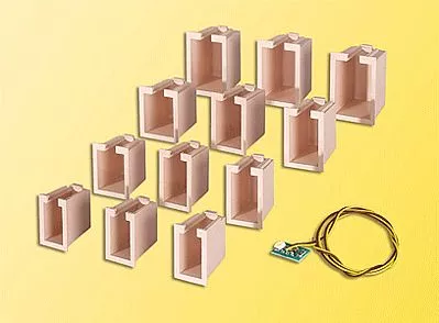 Viessmann 6005 All Scale House Illumination Starter Set -- 12 Lightboxes (4 Different Sizes) & 1 White LED