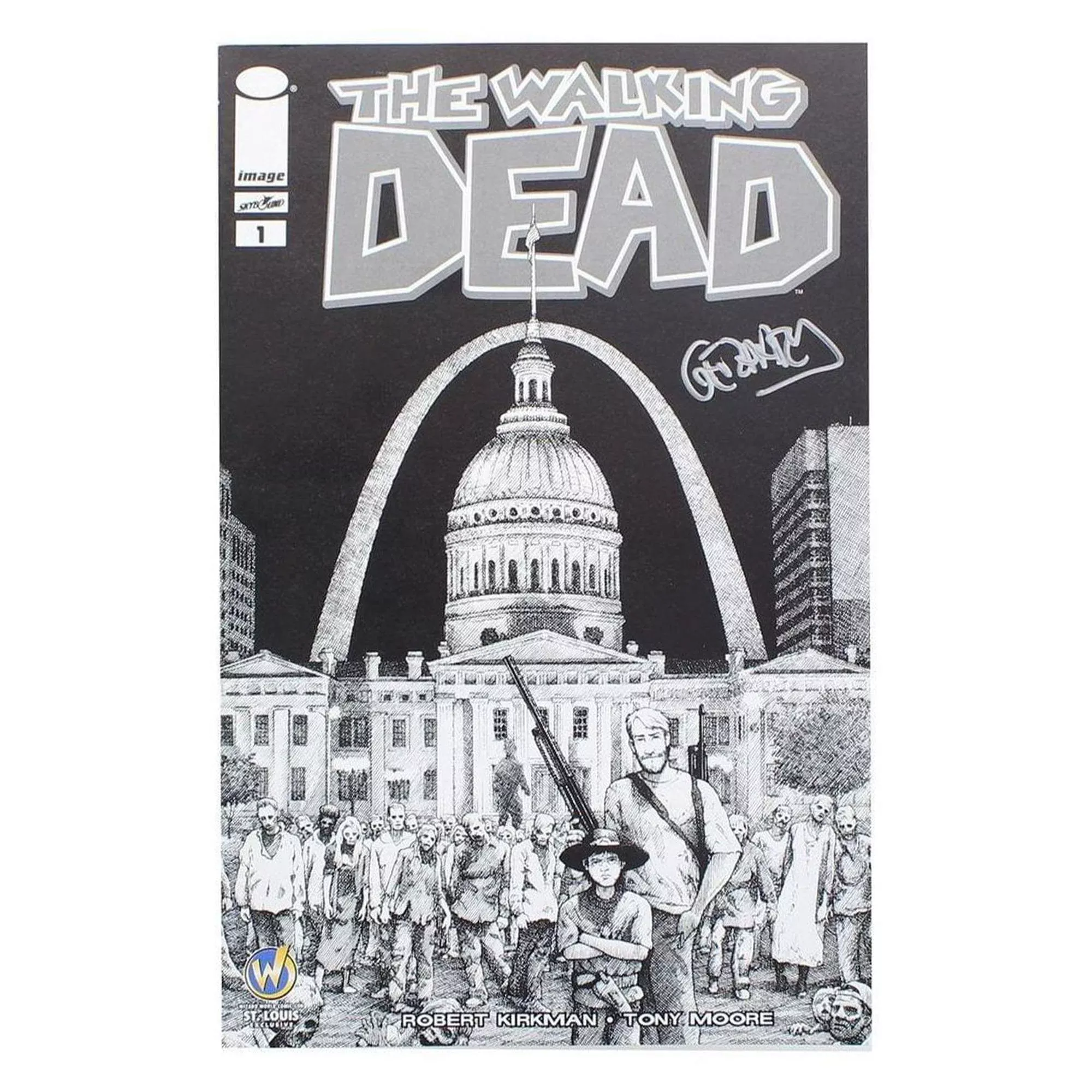 The Walking Dead #1 WW St Louis Exclusive B&W Cover Signed By Gerhard