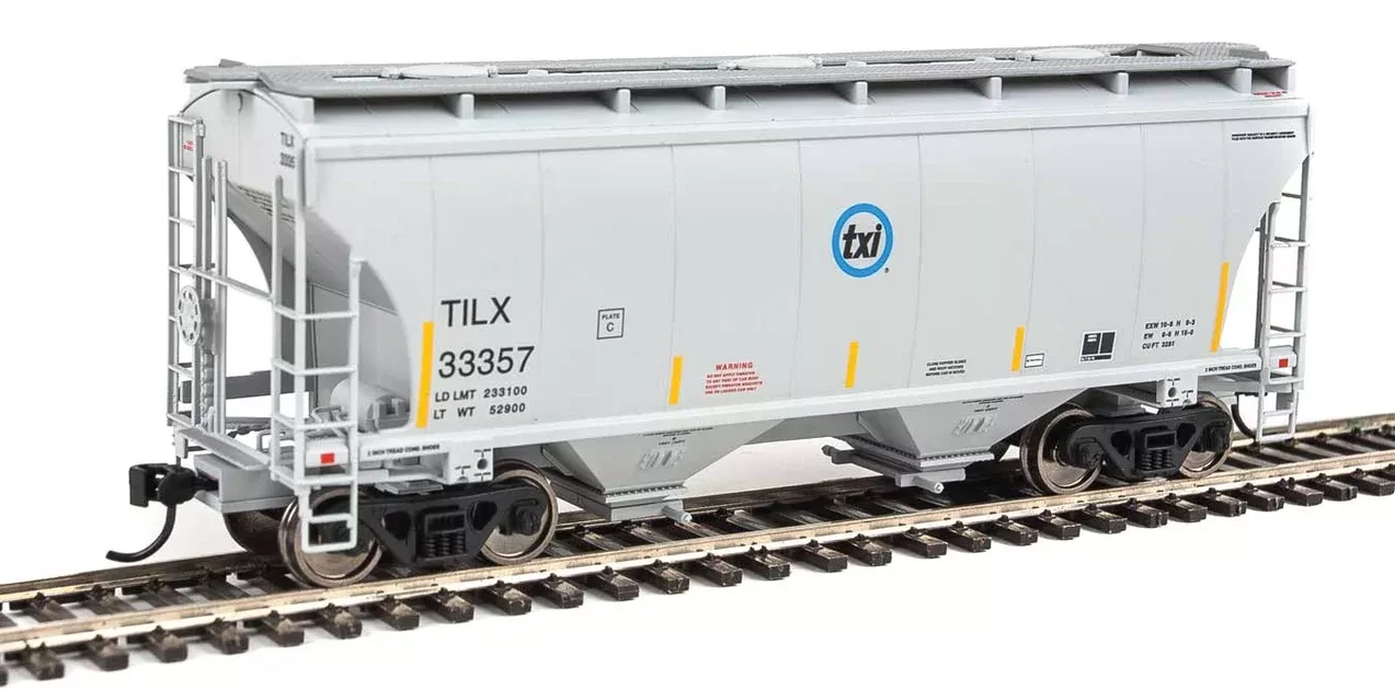 Walthers 910-7549 HO 39' Trinity 3281 2-Bay Covered Hopper txi TILX 33357