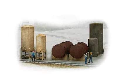 Walthers Cornerstone 933-3265 N Scale Storage Tanks -- Kit pkg(6)