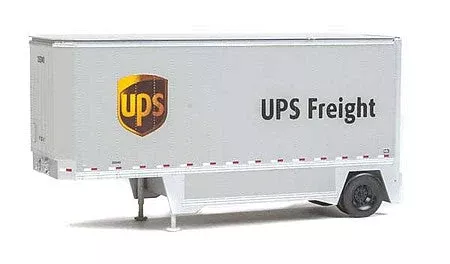 Walthers Scenemaster 2551 HO Scale 26' Drop-Floor Trailer 2-Pack - Assembled -- United Parcel Service (Modern Shield Logo; gray, brown, yellow)