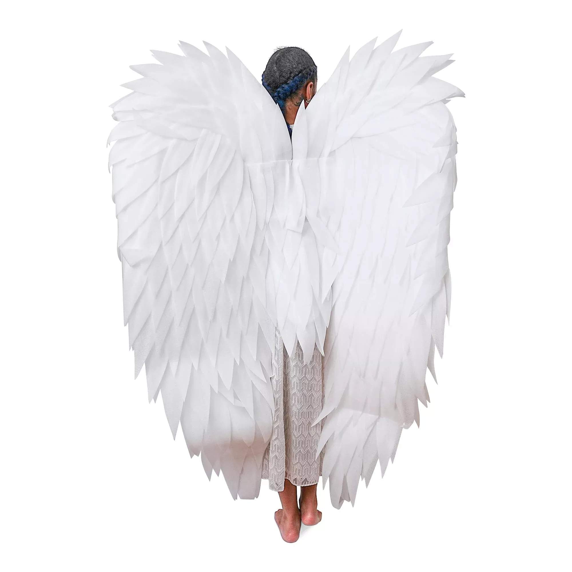 White Full Length Angel Wings Adult Costume Accessory