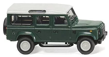 Wiking 10202 HO Scale Land Rover Defender 110 - Assembled -- Keswick Green, White