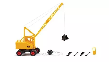 Wiking 66205 HO Scale 1959-1970 Fuchs F 301 Dragline - Assembled -- Zublin (yellow, red, black, German Lettering)