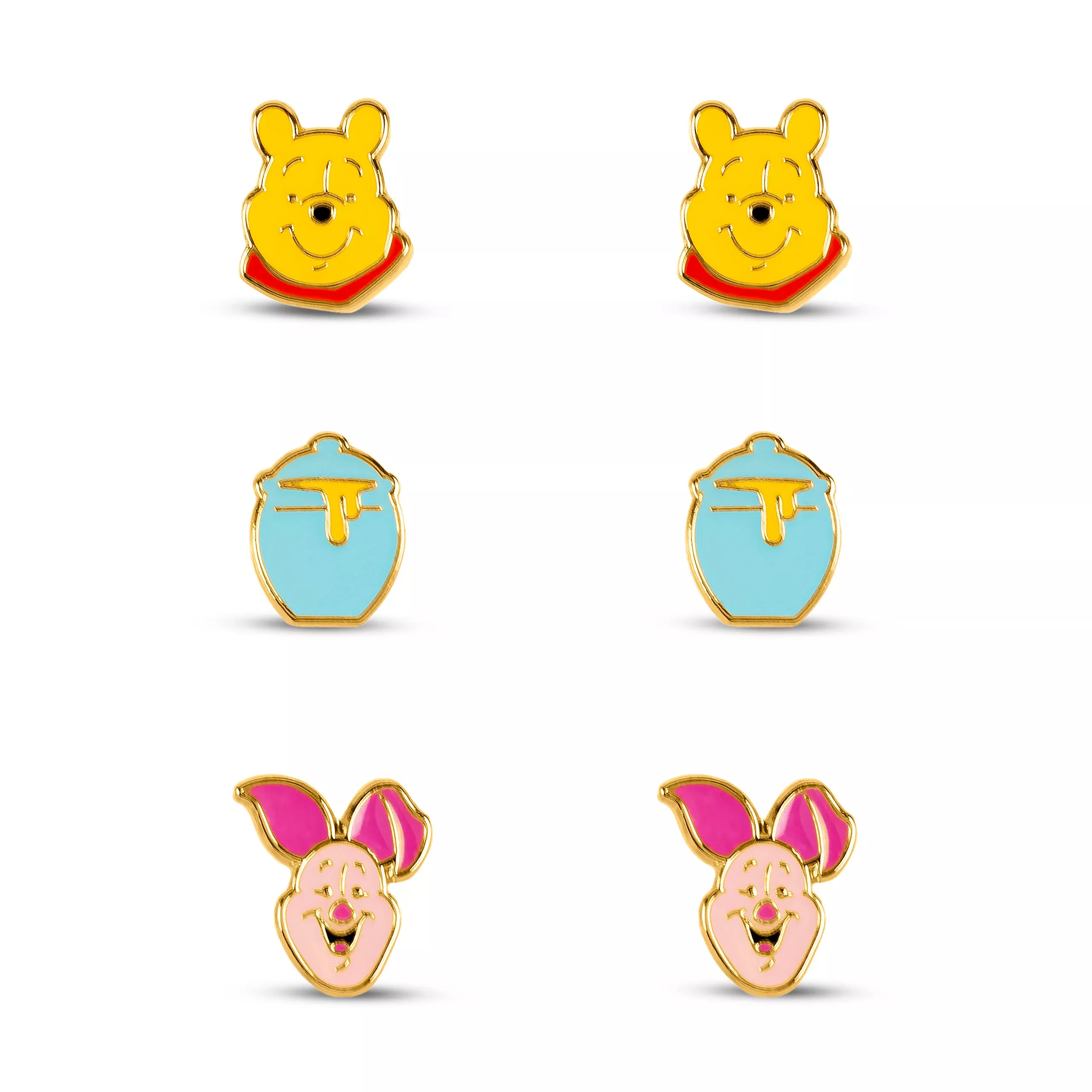 Winnie the Pooh - Set of 3 Stud Earrings in Gift Box