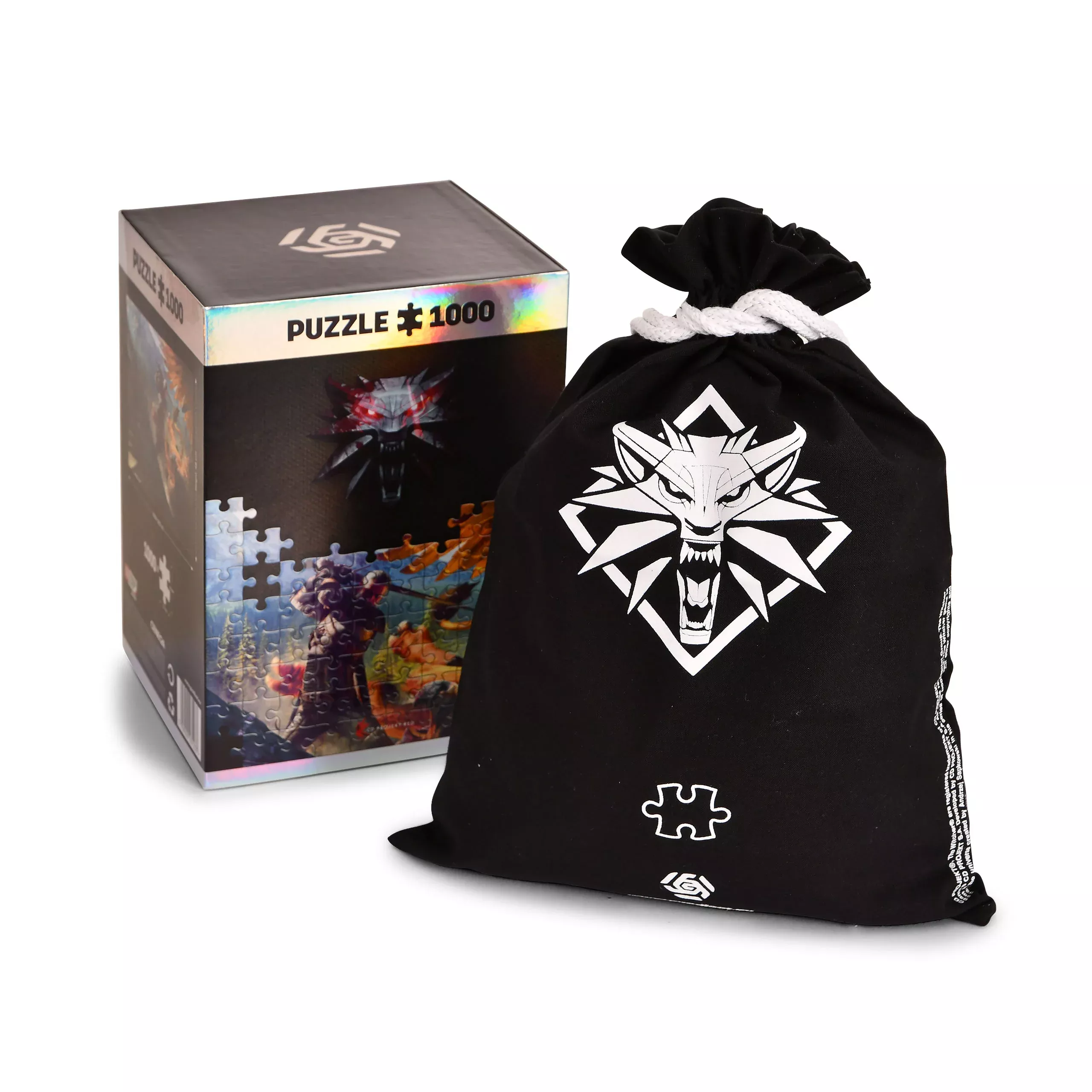 Witcher - Geralt vs. Griffin Puzzle with Logo Fabric Bag